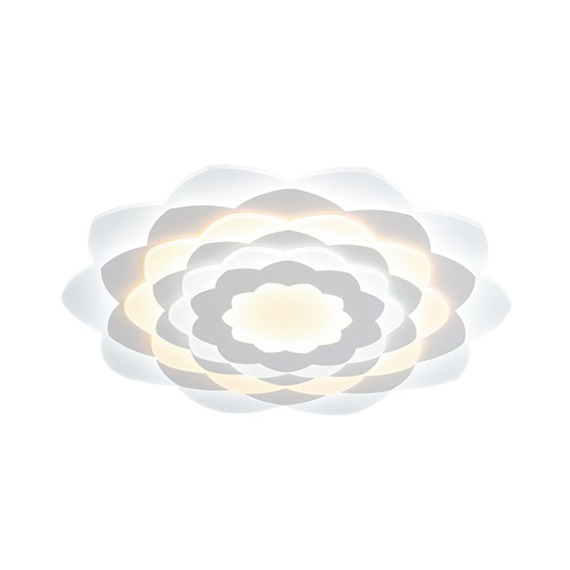 Flower - Color Flushmount Contemporary Acrilico LED Bianco Flush Soffitto Light per Bedroom, 16 "/19.5" Wide