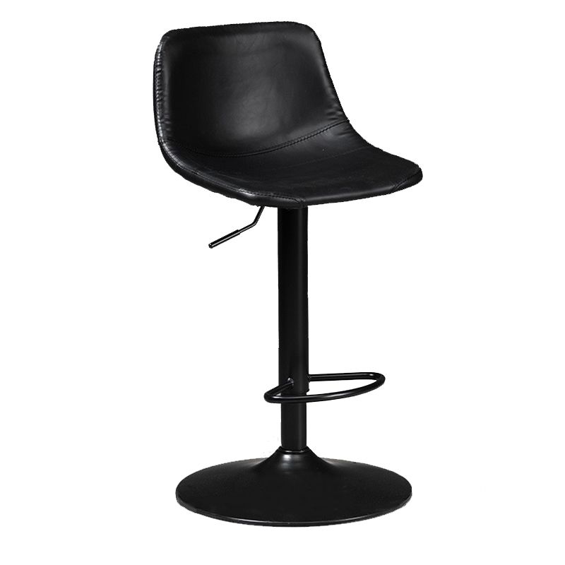 Contemporary Metal Stool Leather Upholstered Counter Stool in Matte Finish for Indoor
