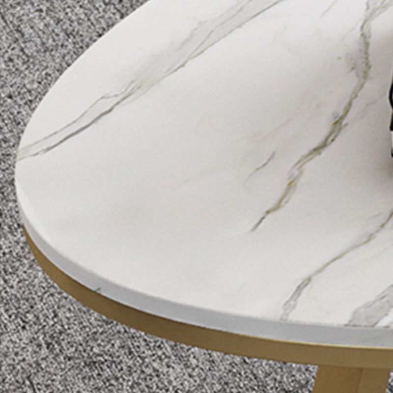 Slate Top Glam Cross Legs Coffee Table Oval Coffee Cocktail Table