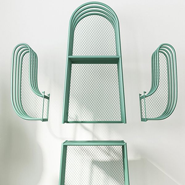 18.1"L Scandinavian Style Standard Bookcase Metal Closed Back Bookshelf