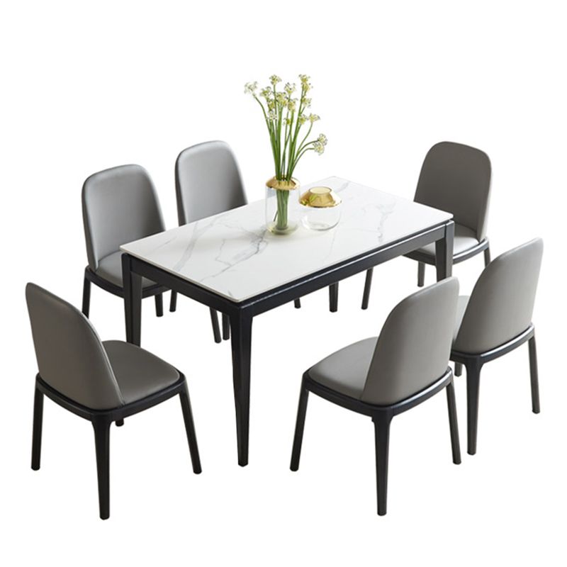 Sintered Stone Top Rectangle Table for Restaurant Kitchen Table with 4 Legs