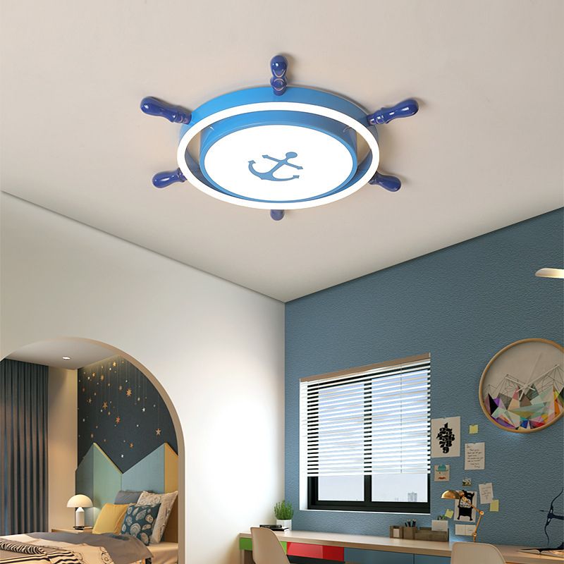 Rudder LED Flush Mount Lighting Kids Metallic Child Room Flush Mount Ceiling Light