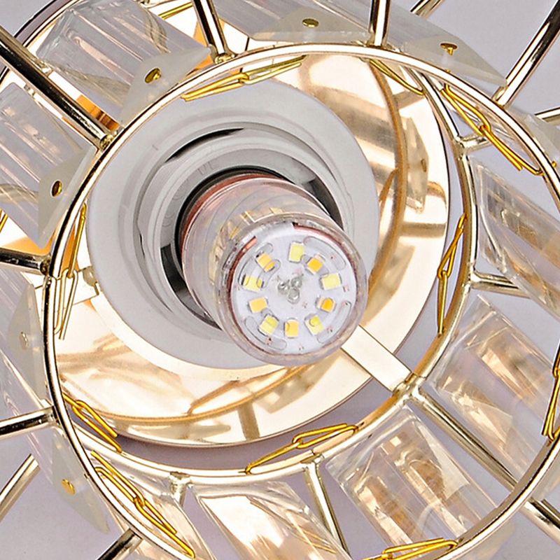 Nordic Crystal Shade Ceiling Lamp Geometric Flush Mount Light Fixture for Bedroom