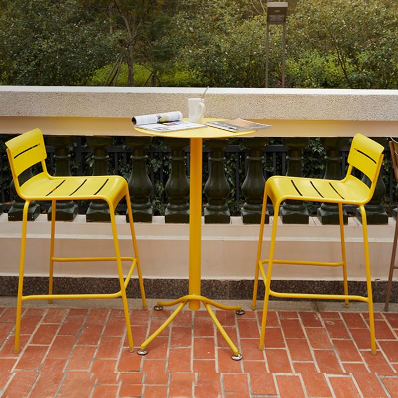 Industrial Outdoor Bar Height Table Metal Bar Table with Pedestal