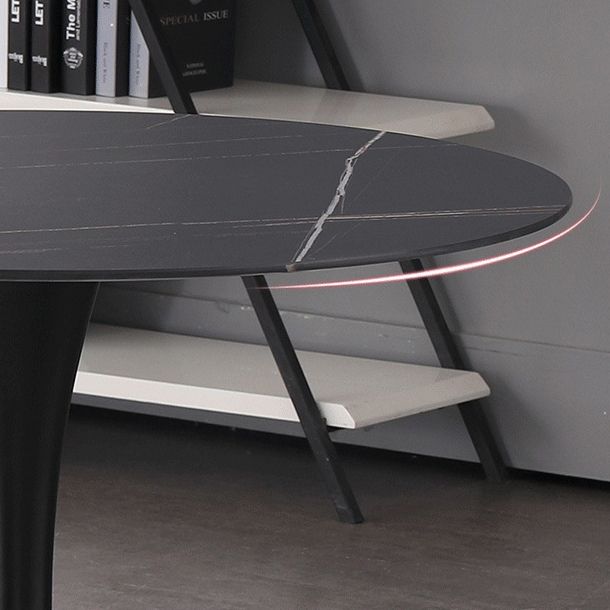 Modern Round Dining Set Stone 1/2/5 Pieces Dining Furniture in Matte Finish for Indoor