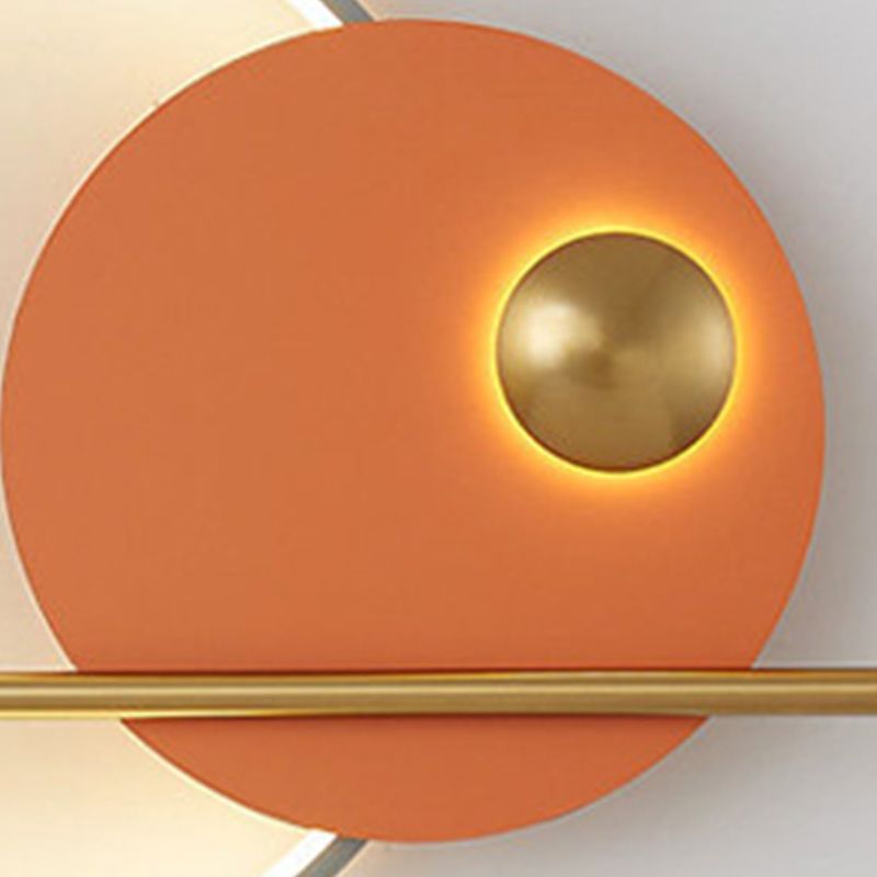 Decorative Round LED Sconce Light Metallic Living Room Background Wall Light