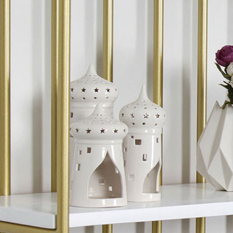 Urban Bookshelf Metal Open Back Shelf Bookcase with Shelves for Living Room