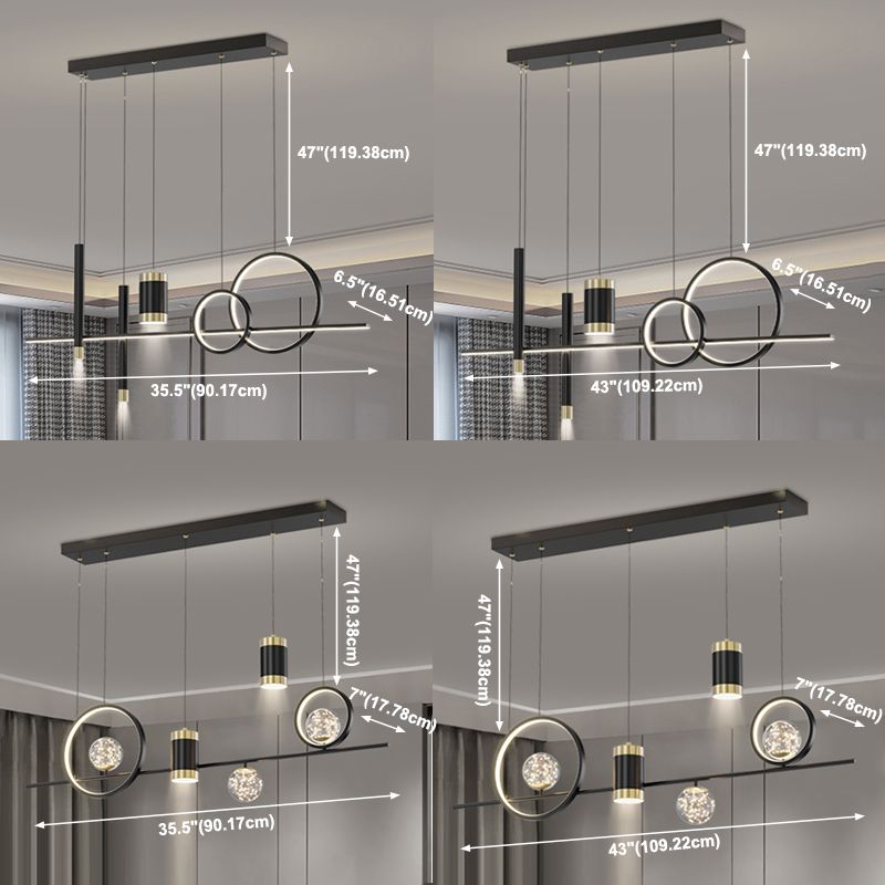 Modern LED Pendant Lights Slim Rectangular Linear Hanging Ceiling Light