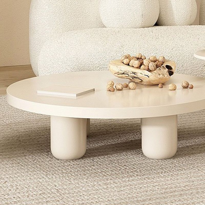 4 Legs Coffee Table Wooden Coffee Cocktail Table with Round Top for Living Room