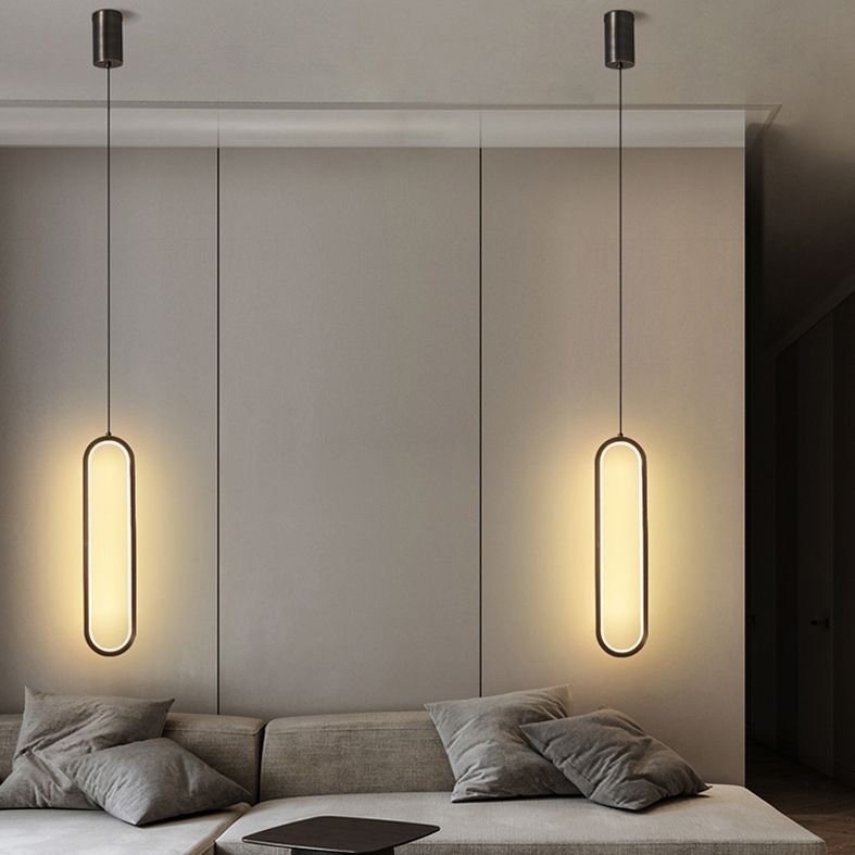Koper LED lineair hanglampje in moderne luxe stijl acrylhangende lamp voor binnenruimtes