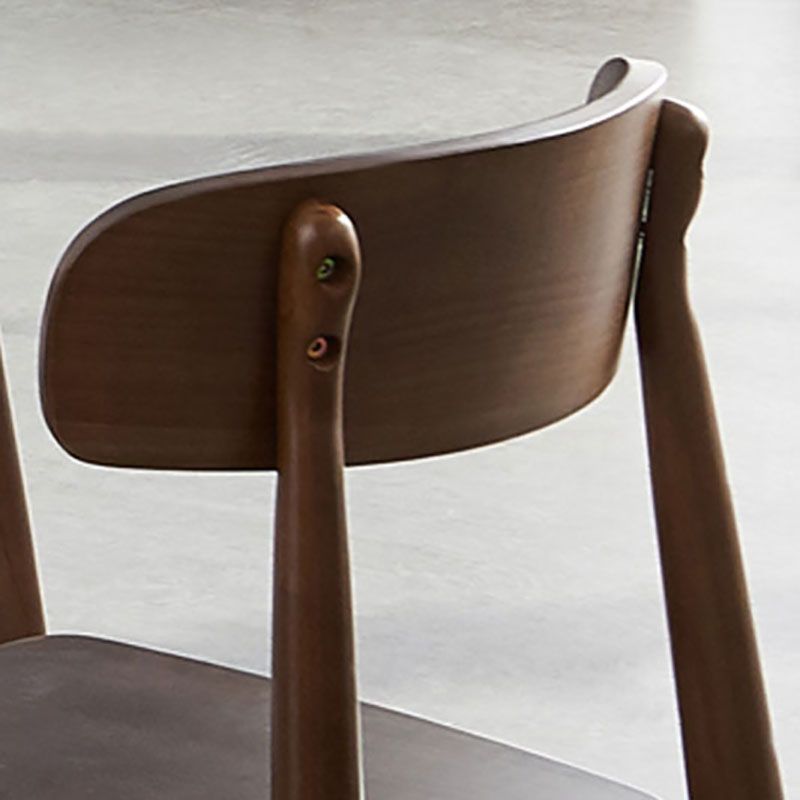 Armless Wooden Legs Dining Chairs Minimalist Design Open Back Dining Side Chair