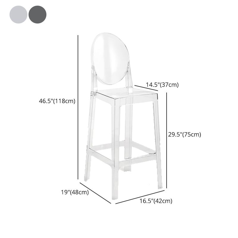 Scandinavian Design Plastic Counter Barstools Full Back Stools for Home
