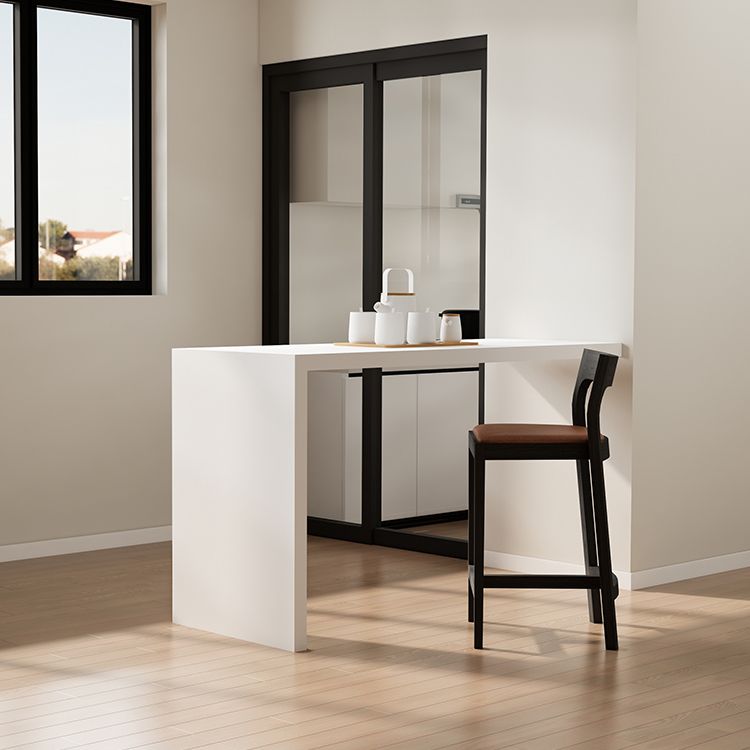 Modern White Sintered Stone Dining Bar Table for Kitchen Dining Room