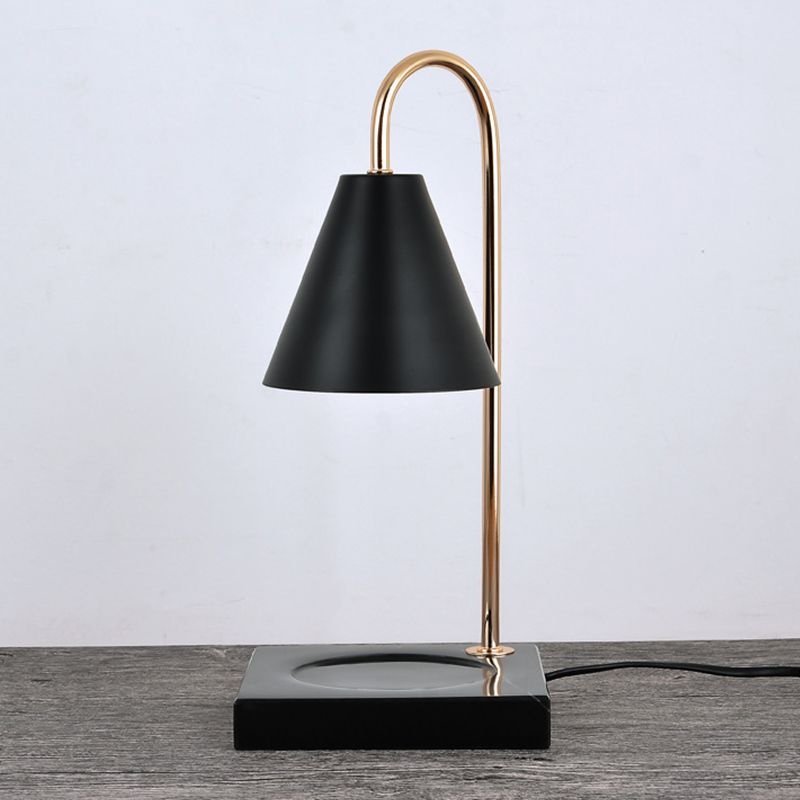 Postmodern Style Cone Shape Table Light Metal 1 Light Nightstand Lamps for Bedside