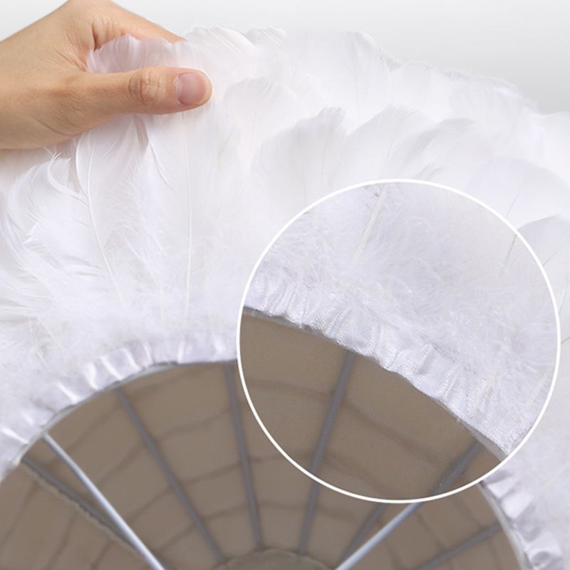 Shaded Bedroom Chandelier Light Fixture Feather Simplistic Ceiling Pendant Light