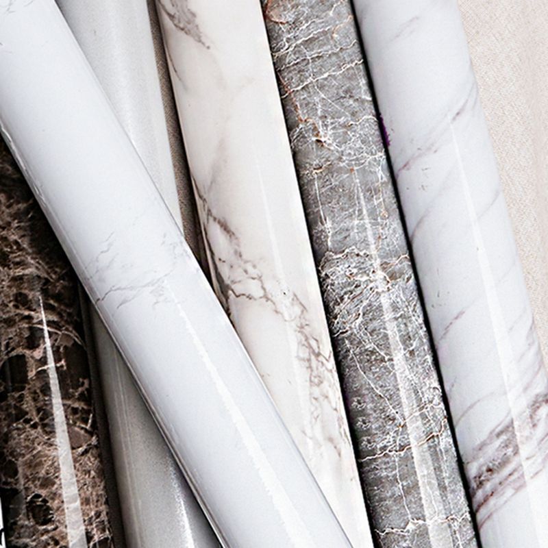 Modern Backsplash Tile Waterproof  Marble Print Peel and Stick Backsplash Tile for Kitchen
