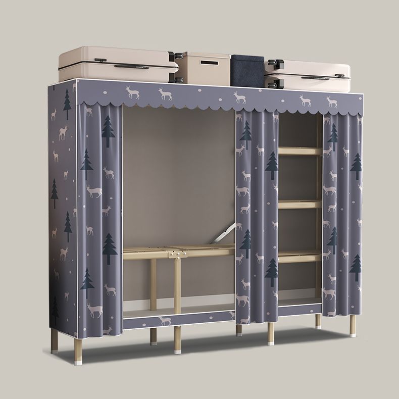 Modern Wardrobe Armoire with Legs Steel Wardrobe Cabinet with Shelves