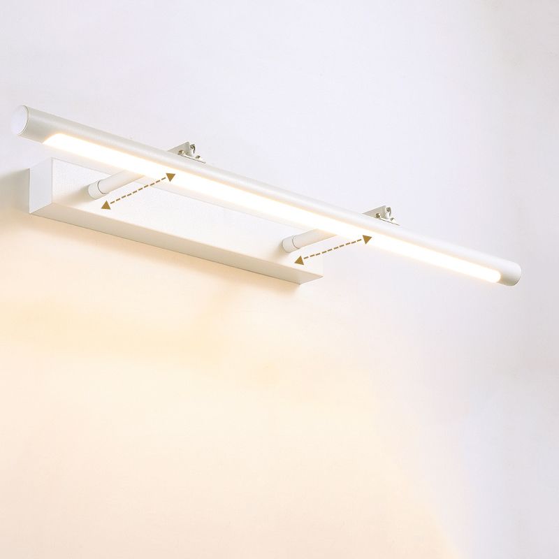 Extendable Tube Vanity Light Fixture Simplicity Metal Bathroom LED Wall Sconce in White