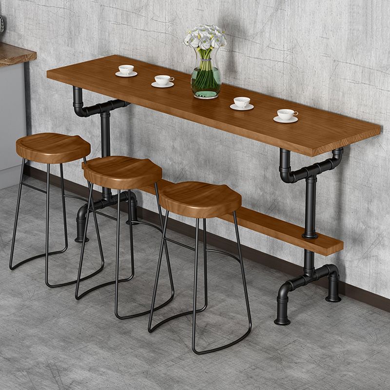 1/4/7 Pieces Modern Rectangular Pub Table Set Wooden Counter Table with Backless Stools