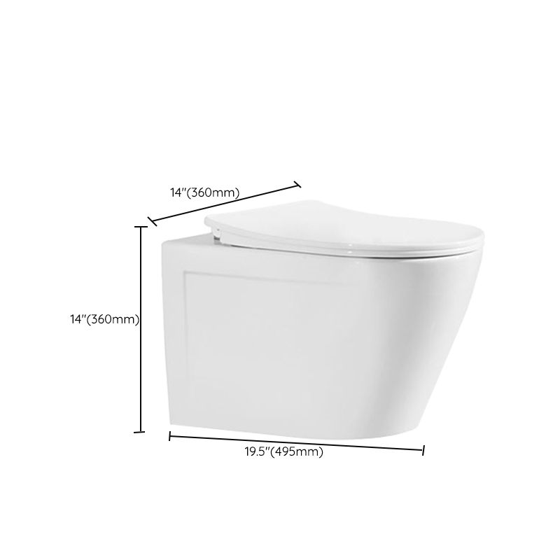 Modern Ceramic Flush Toilet Wall Mount White Urine Toilet with Seat for Bathroom