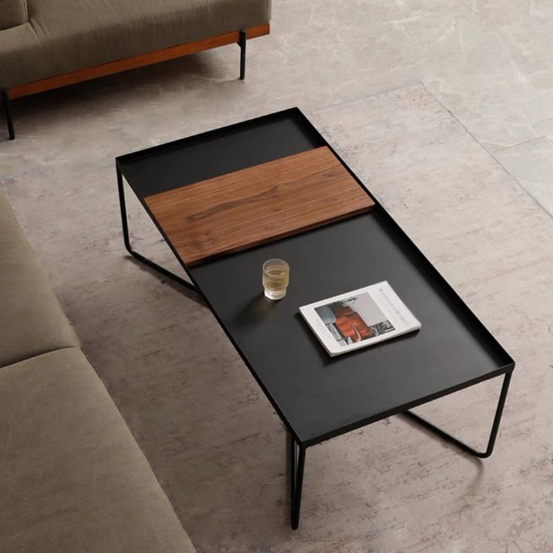Modern Style Metal Craft Cross Table Base Black Rectangular & Square Coffee Table