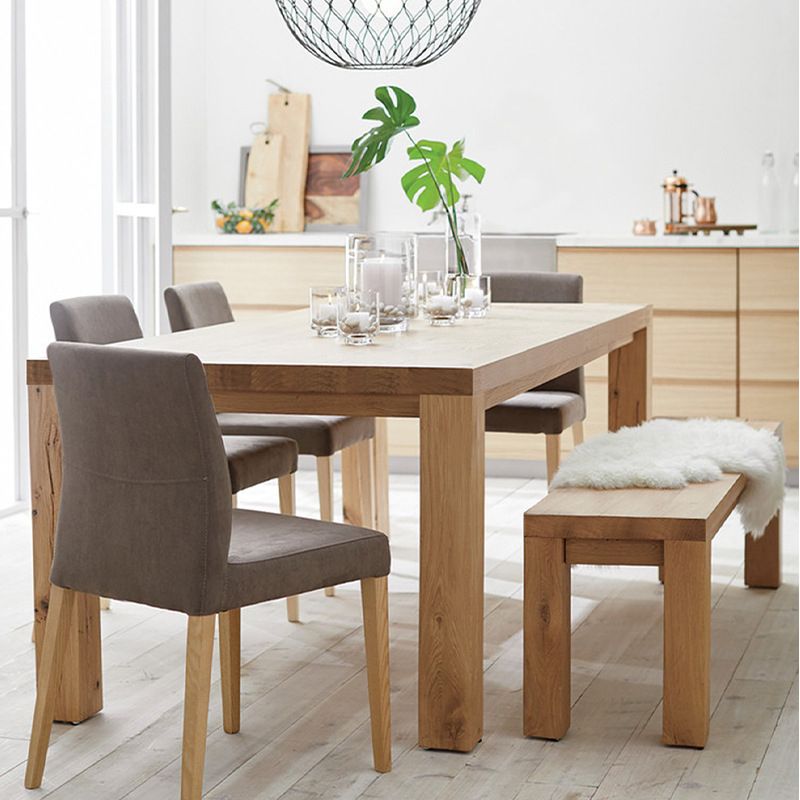 Rectangle 4 Legs Dining Table Medieval Modern Style Wood Table for Kitchen