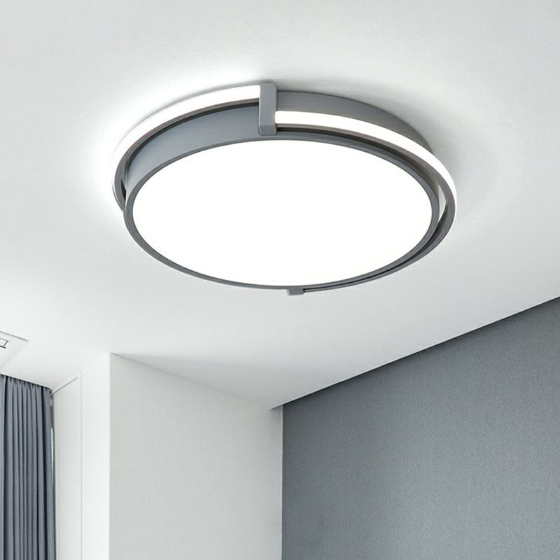 Nordic Circle LED Flush Mount Fixture Metal Corridor Ceiling Mount Light with Acrylic Diffuser