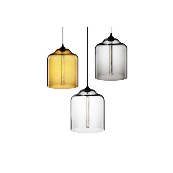 Glass Jug Suspension Light Contemporary 1 Light Red/Brown/Blue Hanging Ceiling Light