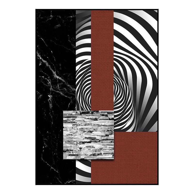 Abstract Wall Art Contemporary Textured Wrapped Canvas in Dark Color for Room