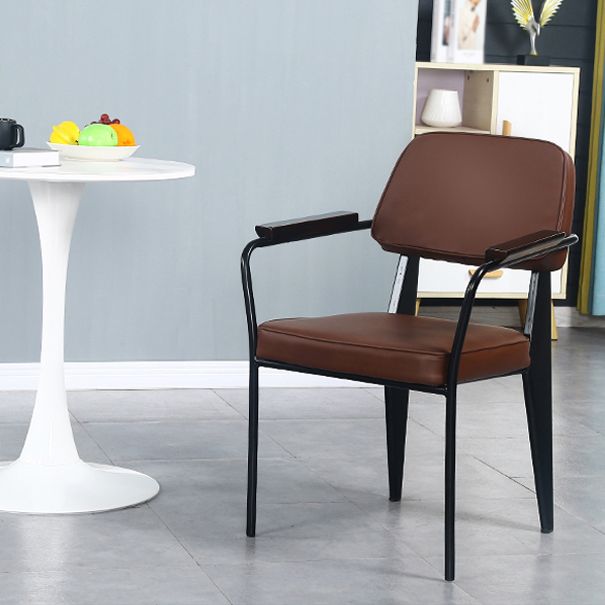 Metal Industrial Arm Chair Open Back Dining Kitchen Room Chair