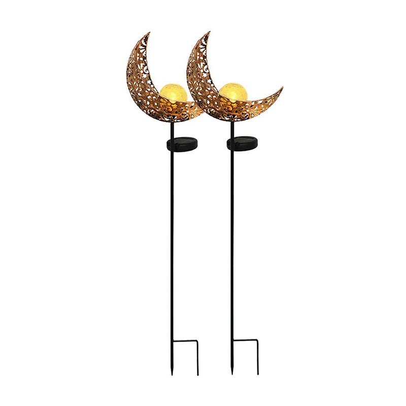 Black Cut out Solar Landscape Light Art Decor Metal LED Stake Lighting for Backyard