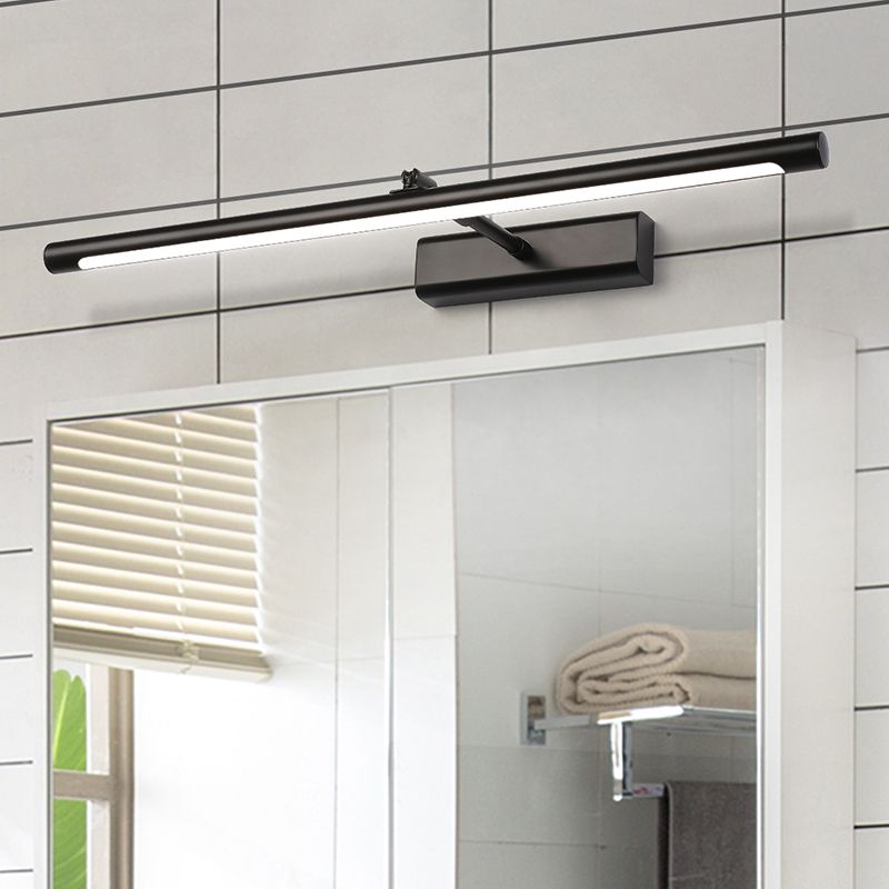 Linear Shade Swing Arm Wall Lighting Modern Style Metal 1 Light Sconce Lamp in White