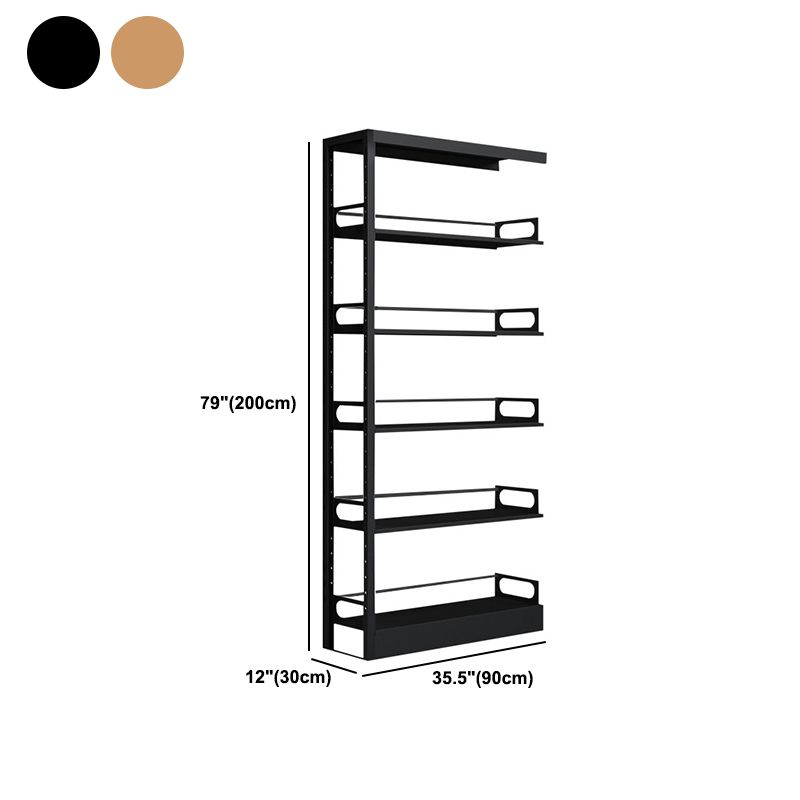 Standard Metal Bookshelf 5 Tiers Contemporary Bookcase for Home Office 78.7"H
