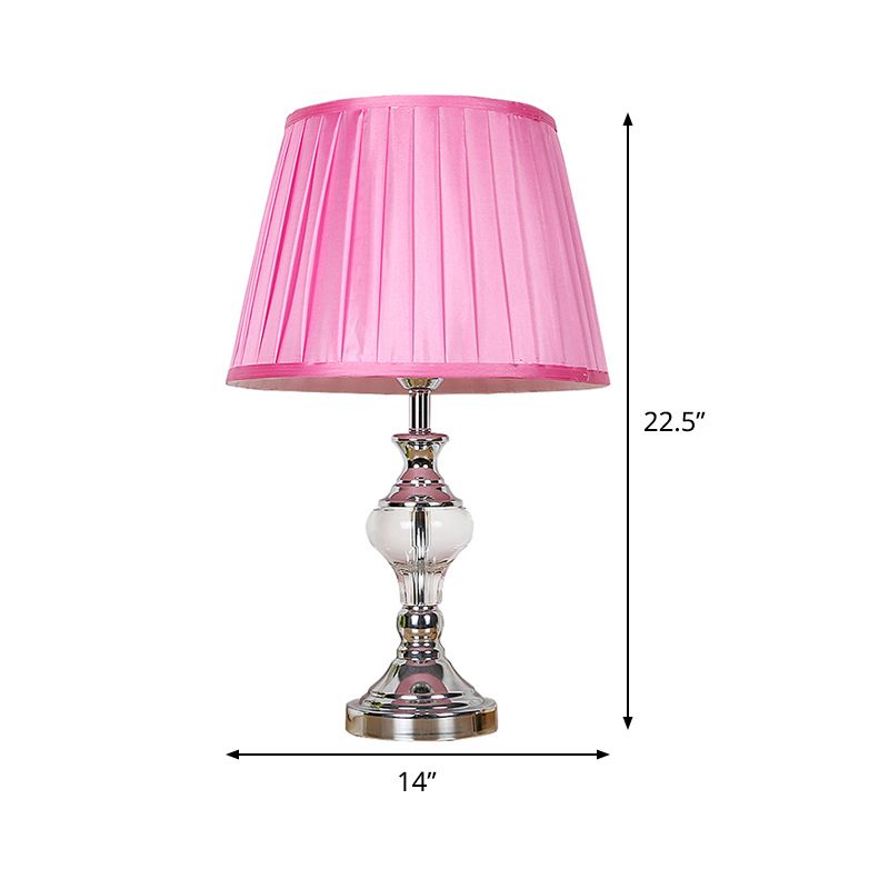 1 Kopf gefaltes Kristall Nachttisch Lampe Modernes Stoff Lesebuch Licht in Rose Red