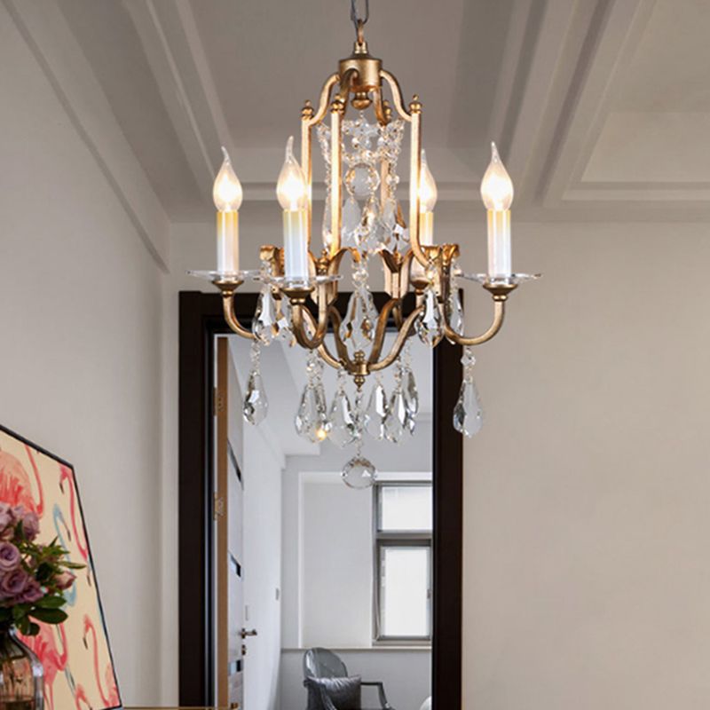 Boule à facettes Fouet-bronze plafond lustre conception de bougies 4-Bulb Classic Suspension Pendant Light