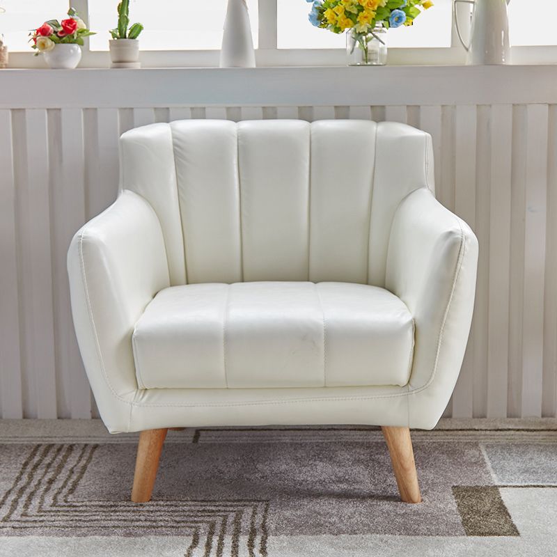 Modern Stain-Resistant Leather Sofa Square Arm Settee with Tight Back