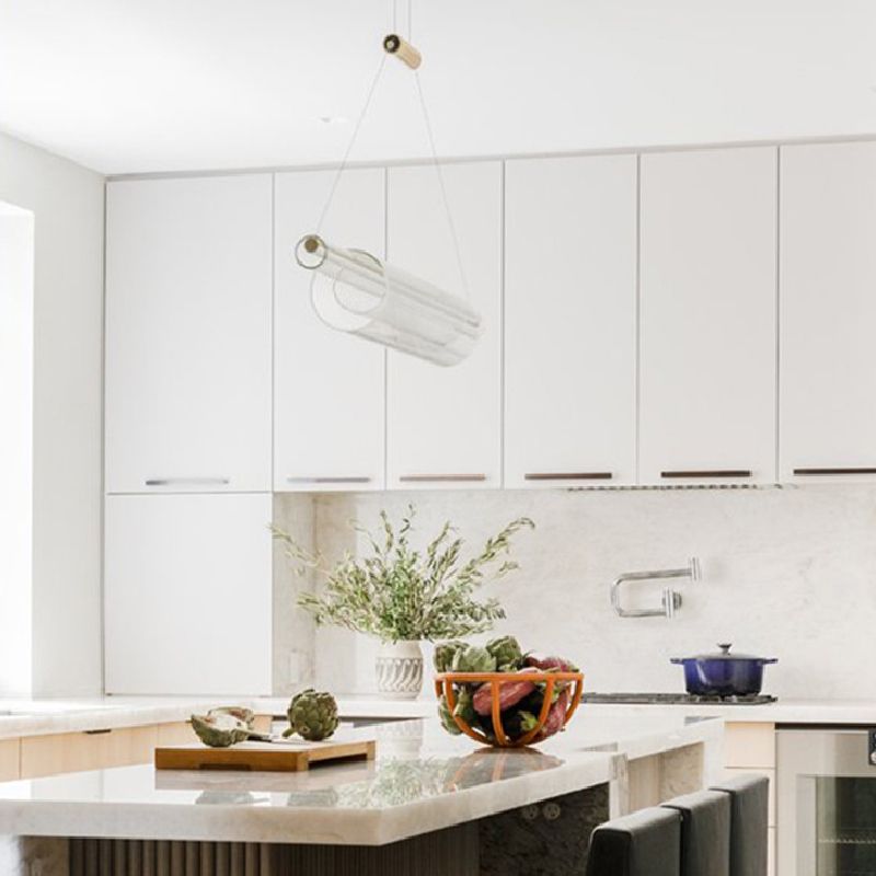 Single Modernism Golden Ceiling Light Acrylic Kitchen Island Lighting for Bedroom