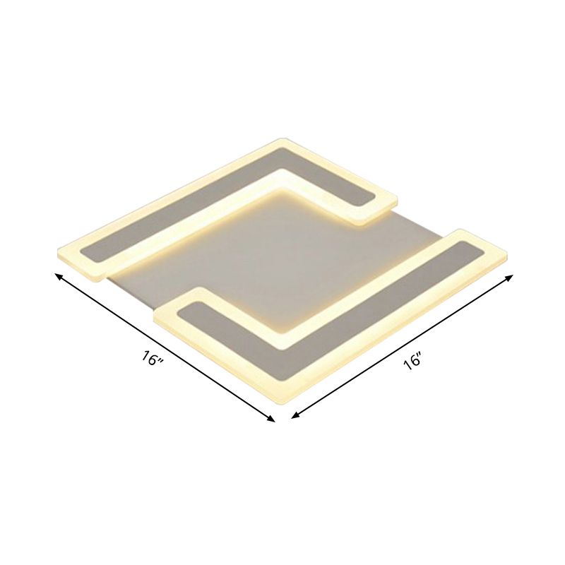 Double 7-Form Deckenleuchte einfache Stil Acryl Weiß LED Flush Mount Licht in Warm/Weißes Licht