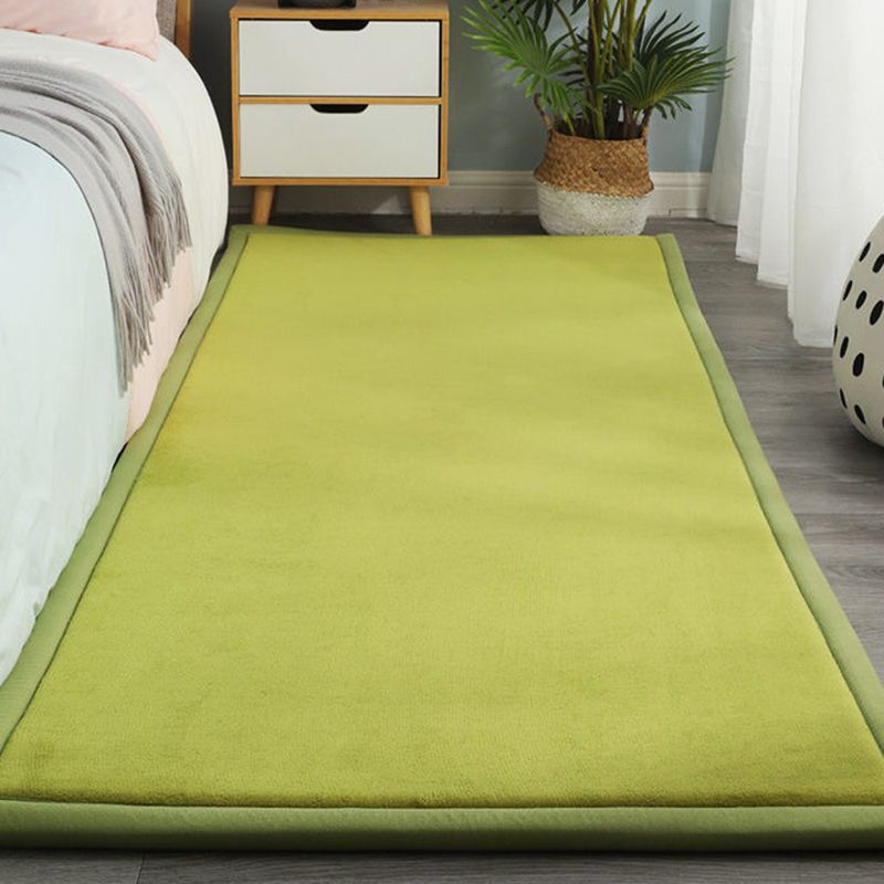 Solid Color Rug Short Velvet Living Room Carpet Polyester Washable Area Rug