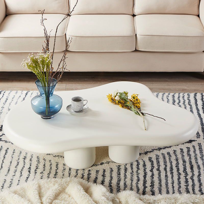 White/black Four Legs Coffee Table Plastic Cocktail Table for Living Room