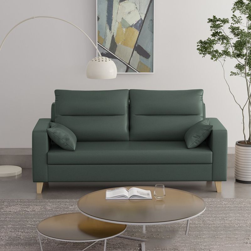 Polish Finish 2-seater Chaise Square Arm Sofa for Bonus Room Apartment