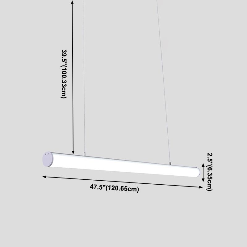 1 luminaire linéaire linéaire modernisme suspension à l'île métallique en blanc