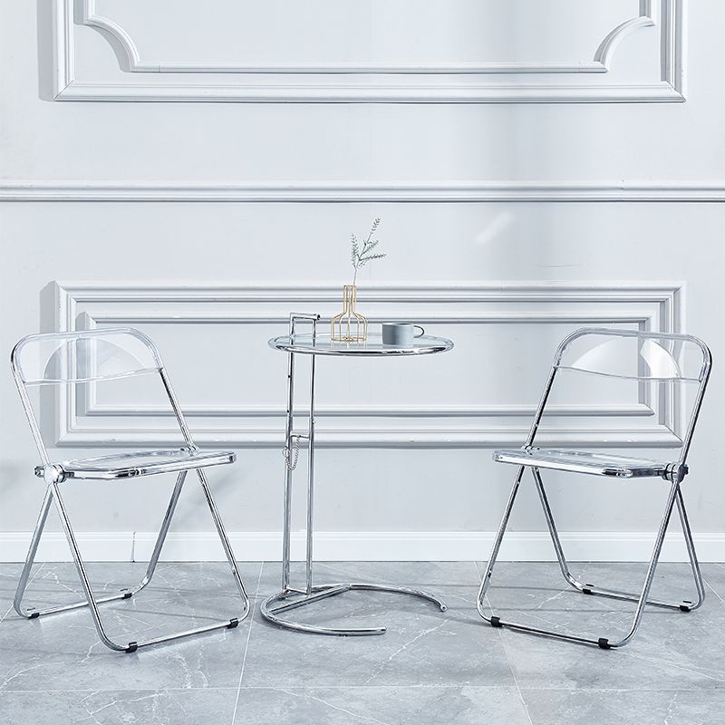 Metal sin brazos del estilo nórdico que cena la silla lateral plegable apilable de las sillas para el uso en el hogar