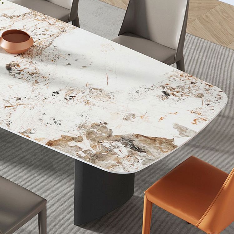 White Stone Dining Table Set 1/2/5/7 Pieces Glam Dinette Set for Kitchen