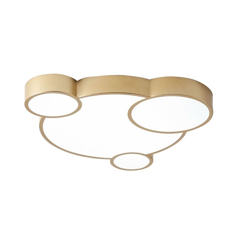 Gold Bubbling Flush-Mount Light Fixture Cartoon 18"/21.5" W LED Acrylic Ceiling Lamp for Bedroom