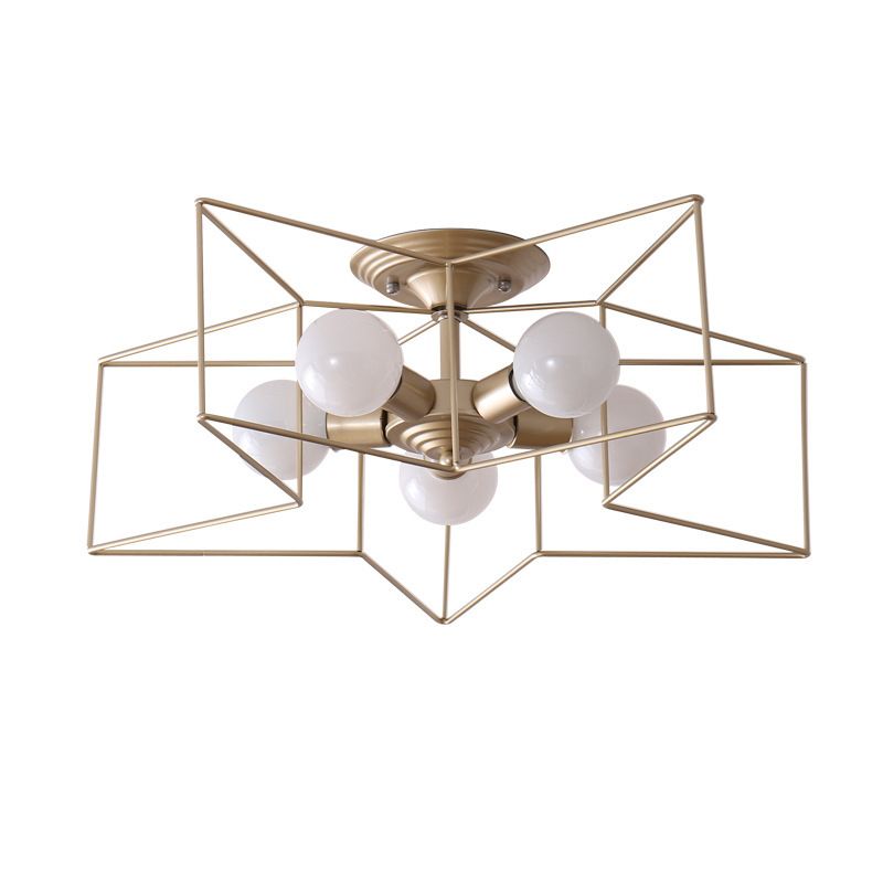 5 Light Star Shape Flush Mount Ceiling Fixture Modern Flush Ceiling Lights for Dining Room