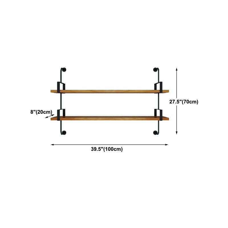 7.87"W Bookshelf Wall Mounted Industrial Style Bookcase for Home Study Room