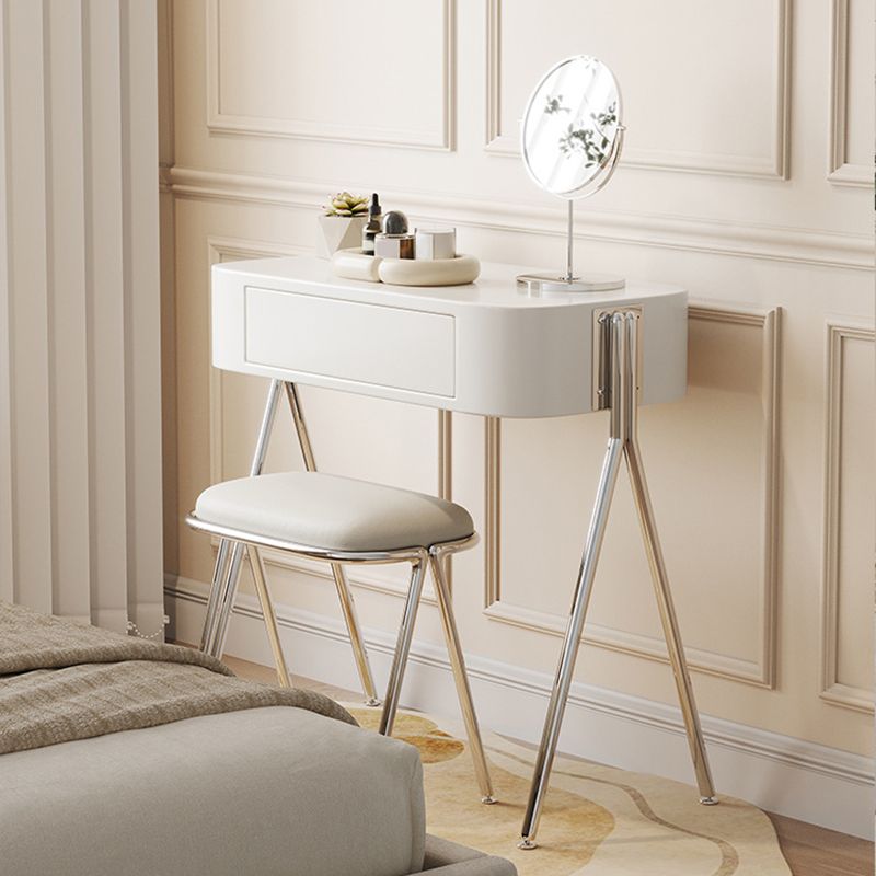 Mirrored Engineered Wood Makeup Dressing Table with Padded Stool