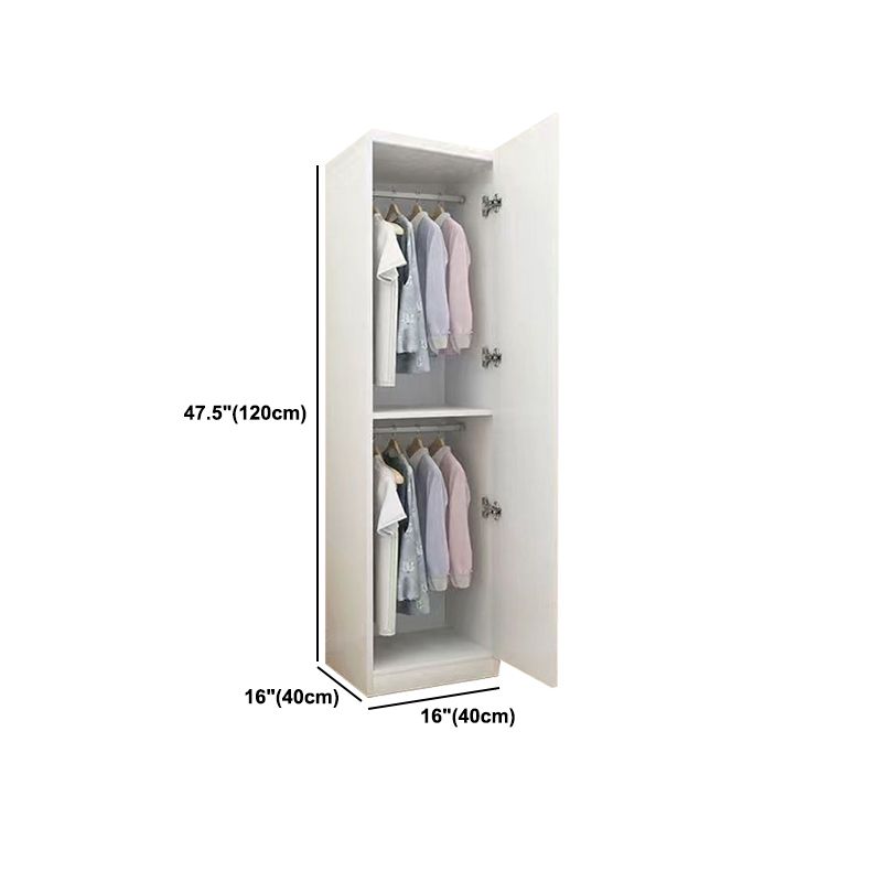 Contemporary White Wardrobe Armoire Hinged Wardrobe Cabinet for Home