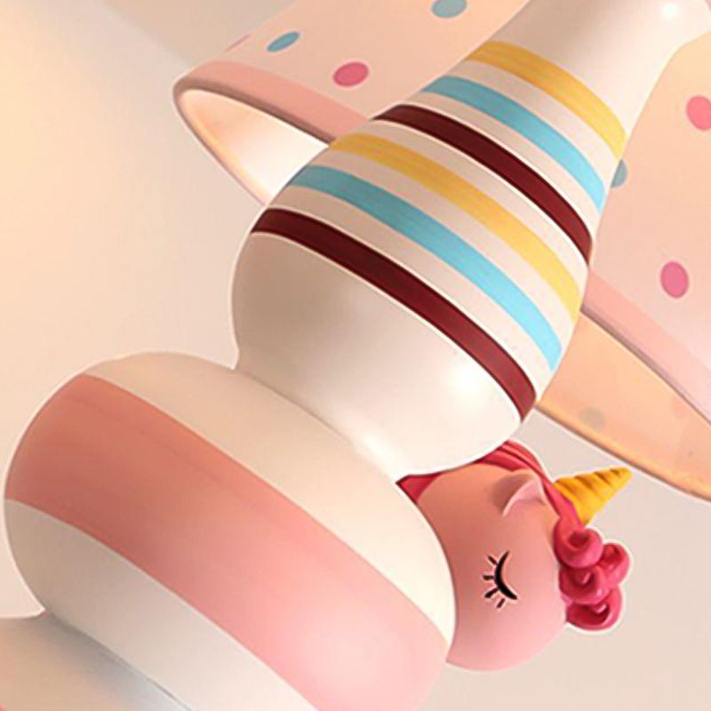 Cartoon Unicorn Ceiling Hung Fixture Metal Children's Room Down Lighting Pendant